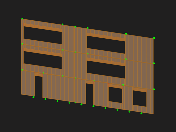 Fassade mit Holzrahmen am Collège-Bau in RFEM