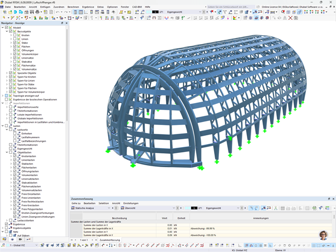 RFEM-Model des Luftschiffhangars in Essen-Mülheim | © Marx Krontal Partner, MKP GmbH