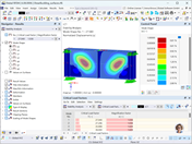 Statikmodell mit Schubbeulanalyse unter Verwendung von Dlubal-Software.
