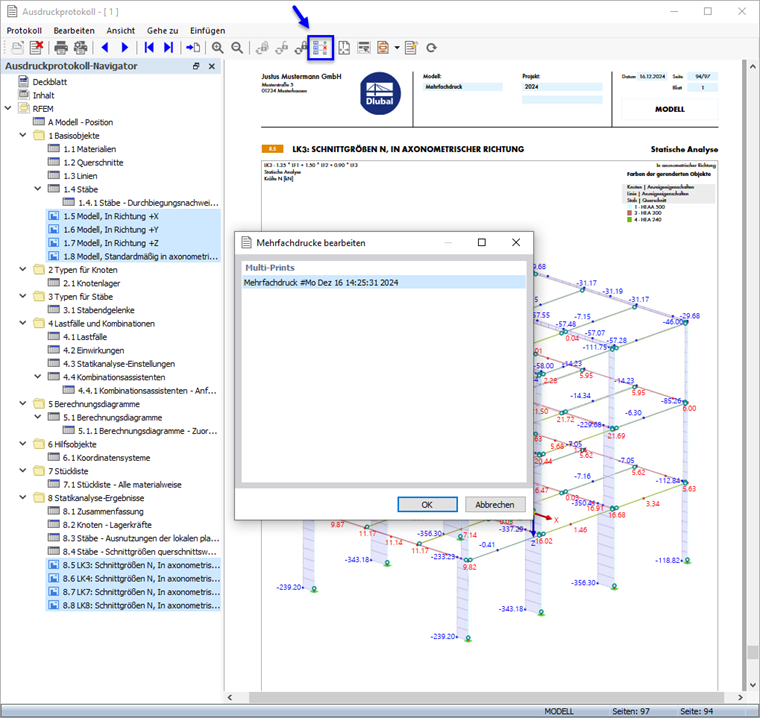 Mehrfachdruck bearbeiten