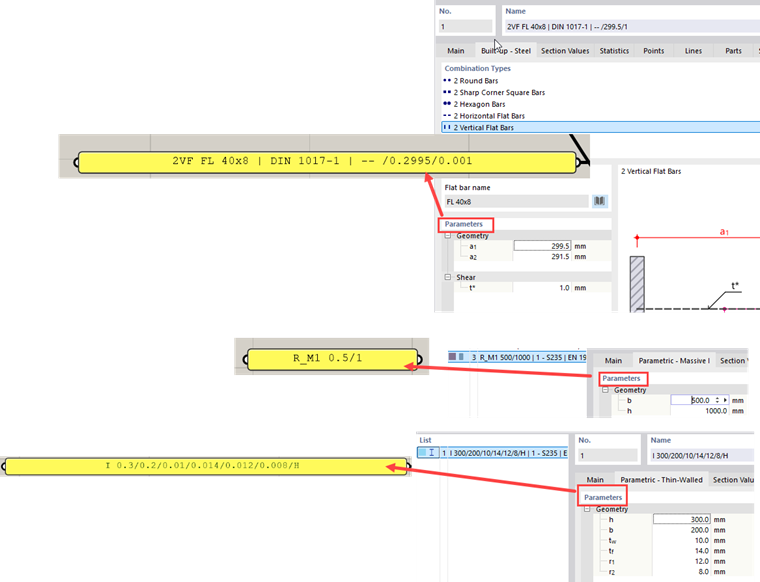 Parametrische Querschnitte in RFEM