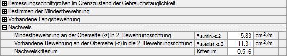 Grafische Darstellung des Nachweiskriteriums für Mindestbewehrung 2.100 als technischer Parameter.
