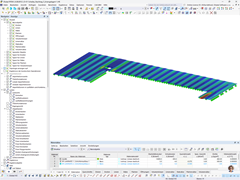 Das RFEM-Modell der Brettsperrholz-Dachdecke in der Vilstalhalle in Vilsbiburg zeigt die Aufstockung.