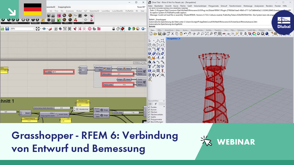 Webinar zu Grasshopper | RFEM 6 verbindet Entwurf und Bemessung mit Hilfe innovativer Schnittstellen