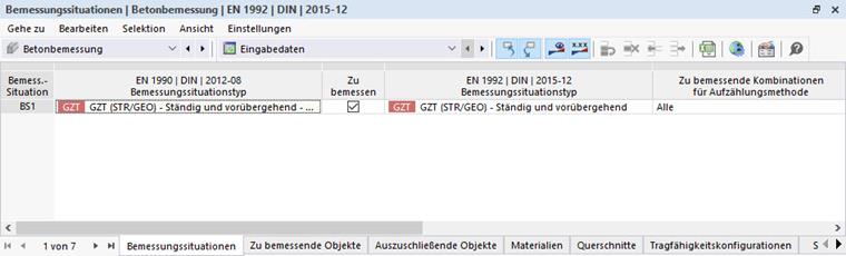 Illustration einer Bemessungssituation für Betonbemessung mit GZT-Funktion
