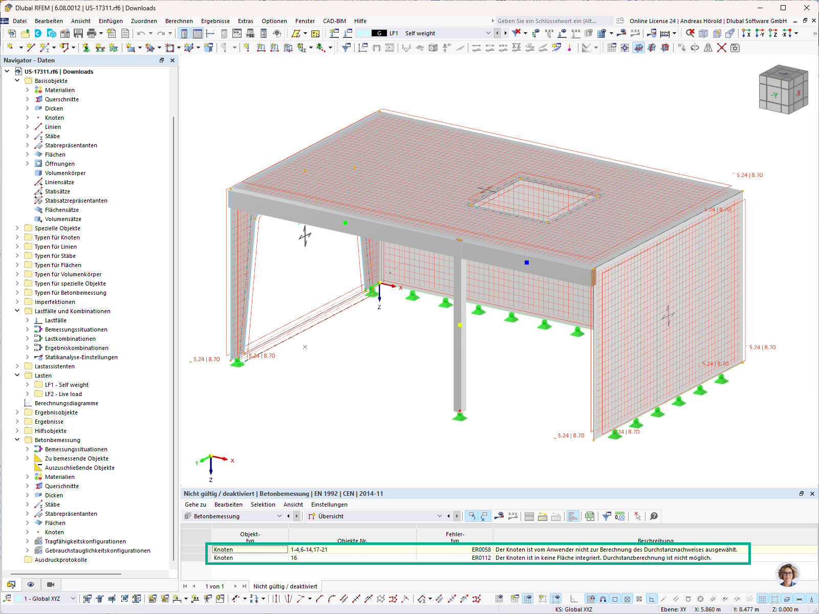 Meldung für ungültige oder deaktivierte Objekte | Feature 002935