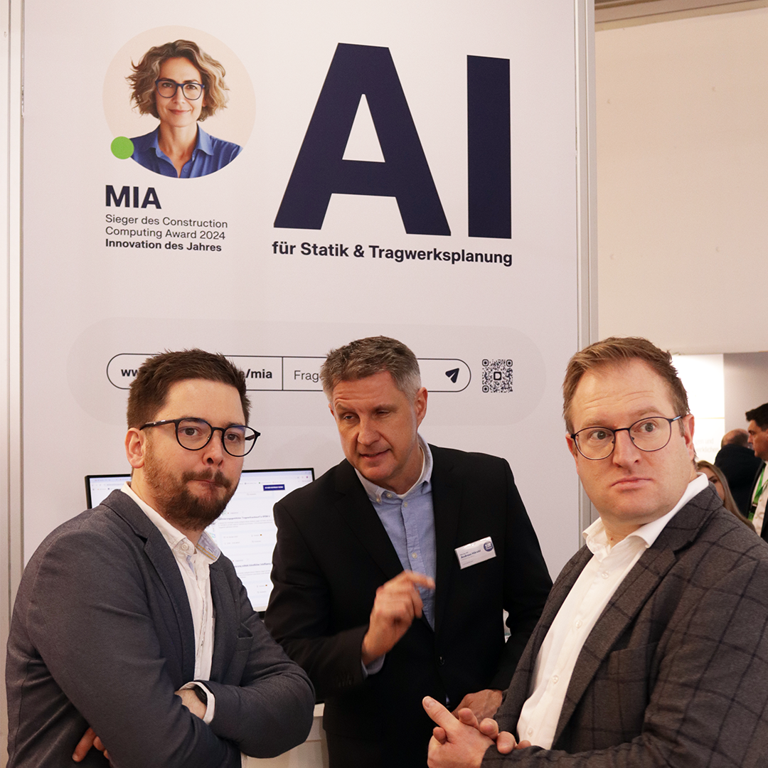 Werbegrafik für Tag 4 auf der BAU mit Schwerpunkt auf Fortschritt und Zusammenarbeit