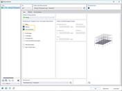 RFEM 6-Oberfläche mit Objektselektion für Bauzustandsänderungen
