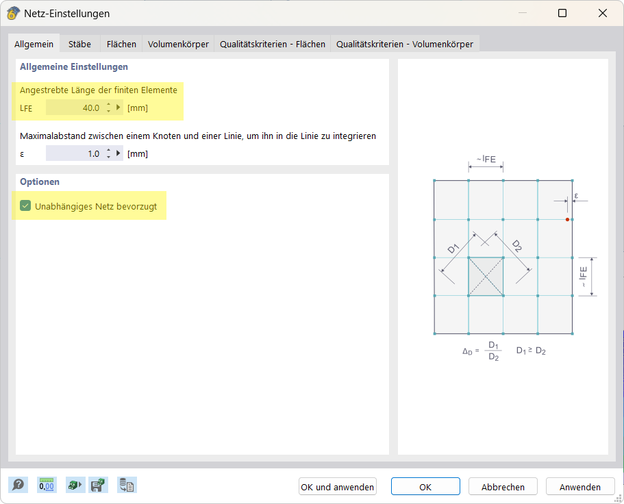Darstellung der Beulfigur eines Kragarms, modelliert mittels Netz-Einstellung zur Analyse von Stabilitätsaspekten