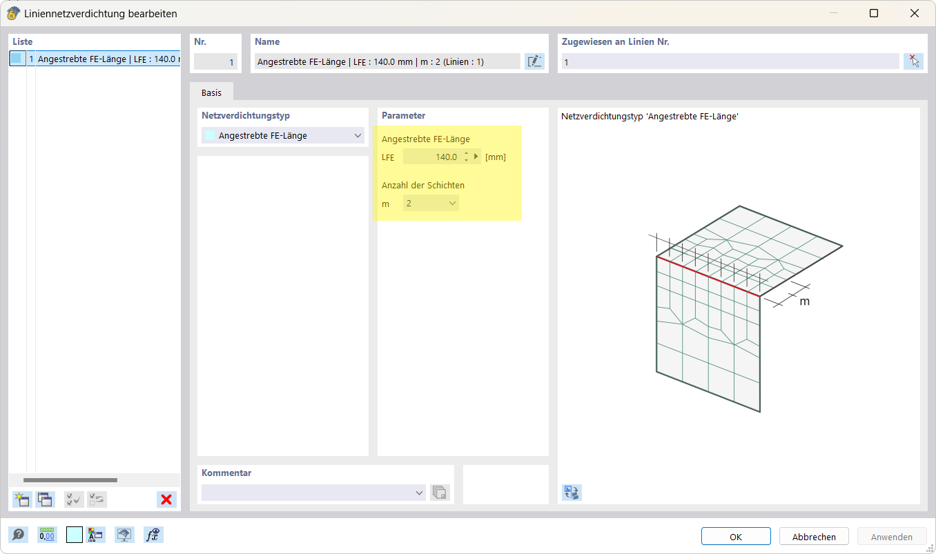 Konstruktion im Add-On zur Strukturstabilität mit Kragarm als Stabelement und verdichteten Linienrandbedingungen