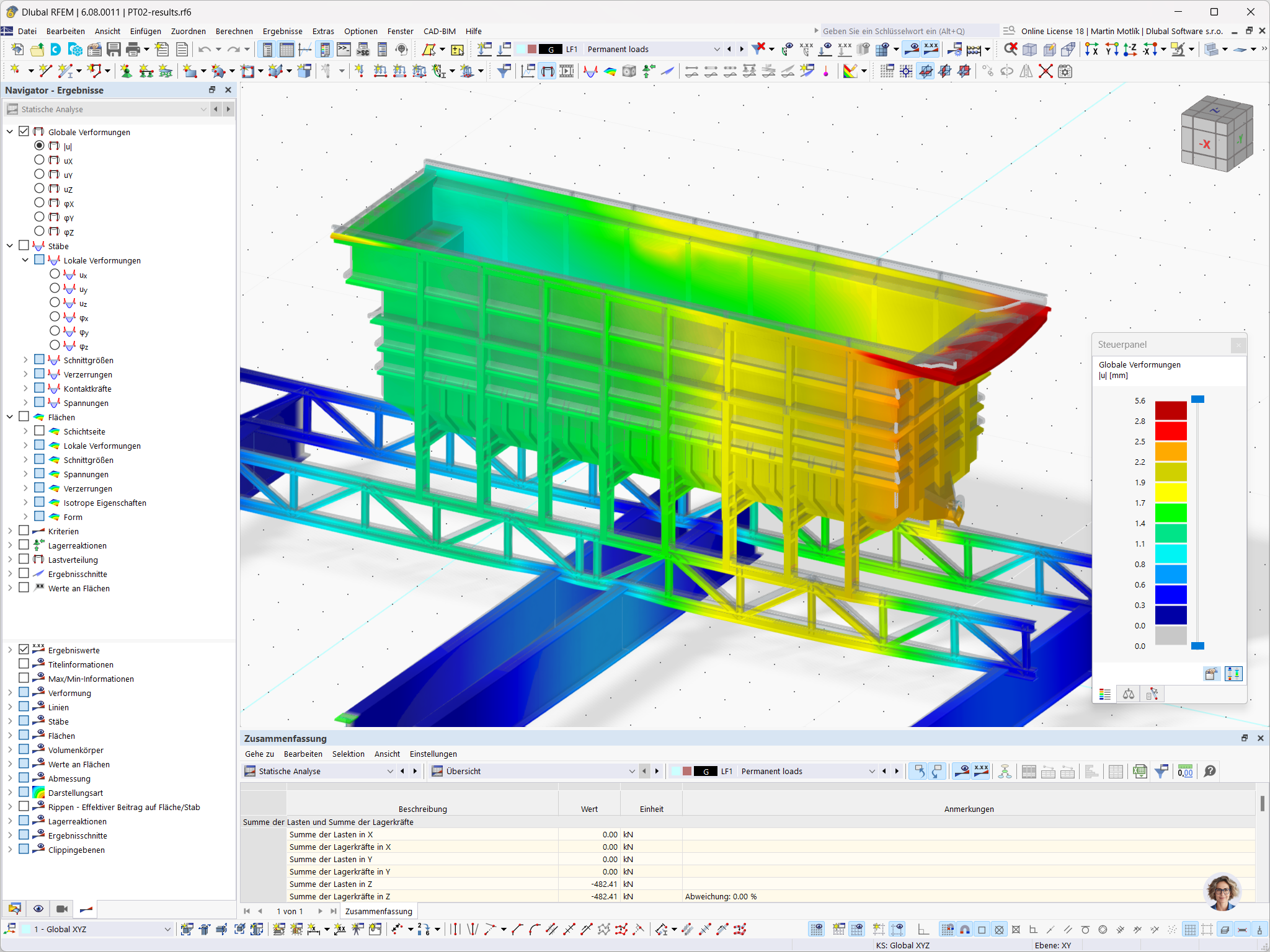 Globale Verformungsanalyse eines Stahlbehälters in RFEM 6