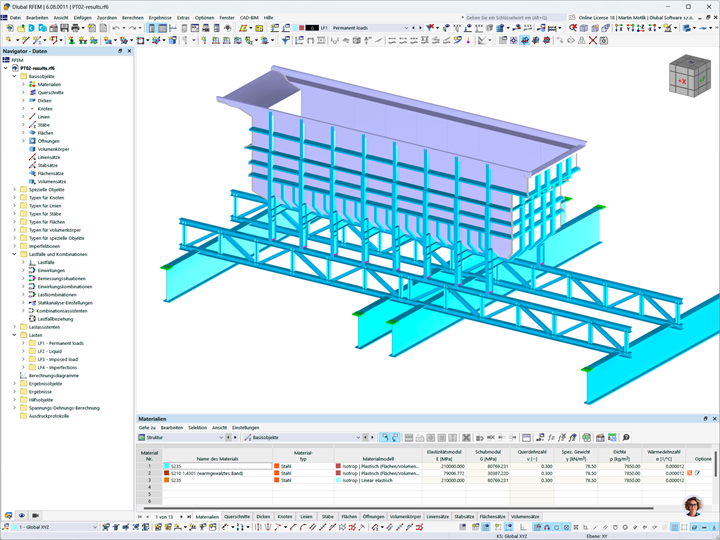 3D-Modell eines rechteckigen Stahlbehälters in RFEM