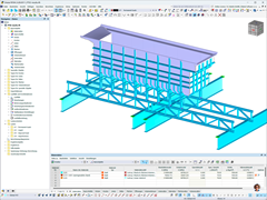 3D-Modell eines rechteckigen Stahlbehälters in RFEM