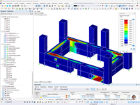 RFEM-Modell der ISO-Container mit Verformungen | © Modular Structural Consultants, LLC.