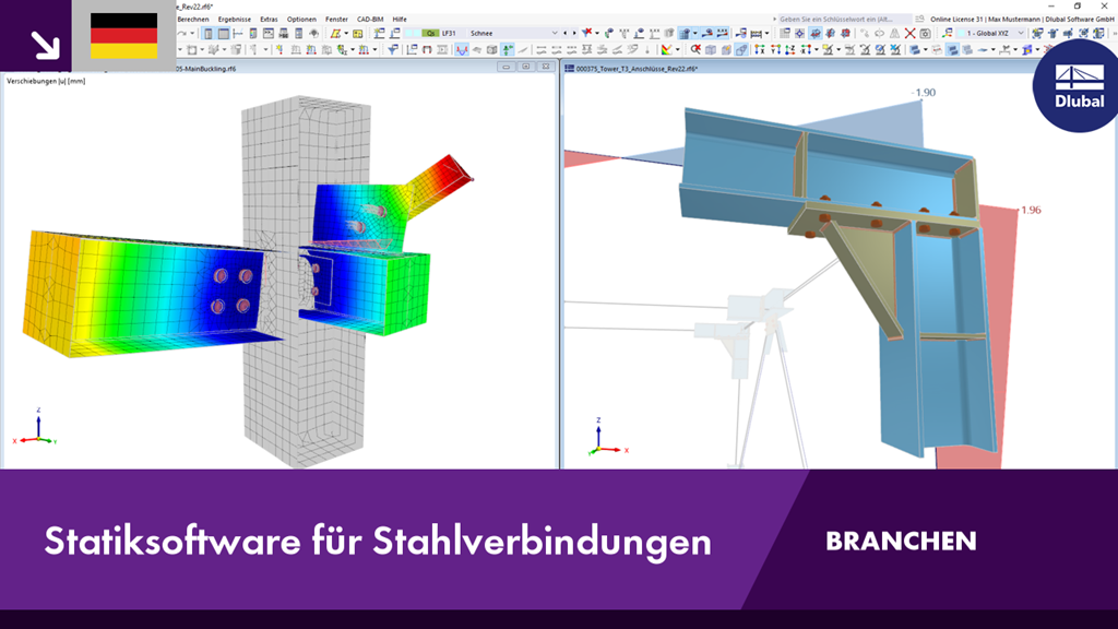 Video zur Analyse von Stahlanschlüssen | Effiziente Bemessung mit FE-Modell