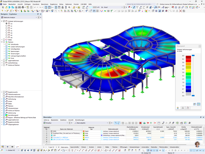 Verformungen am RFEM-Modell des Flughafenterminals | © EQUILIBRIUM