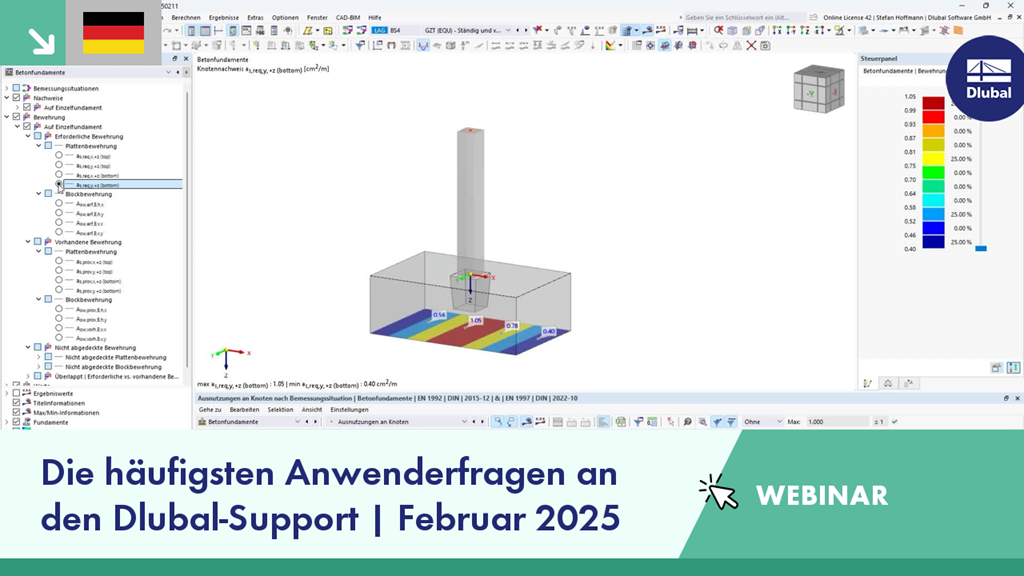 Webinar mit Fokus auf häufige Supportanfragen | Präsentiert praxisnahe Antworten zu RFEM 6 und RSTAB 9