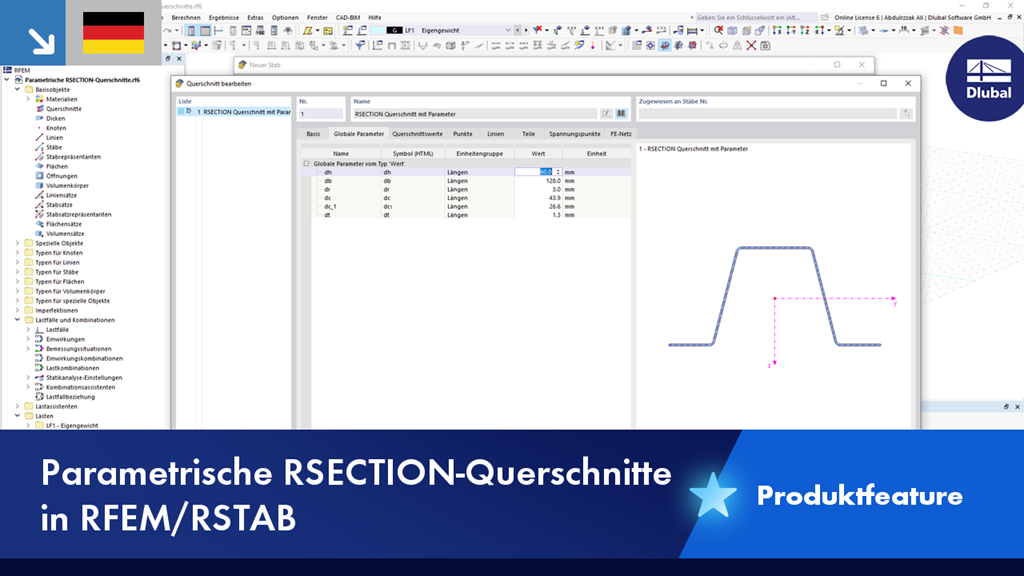 Parametrische RSECTION-Querschnitte in RFEM und RSTAB veranschaulicht