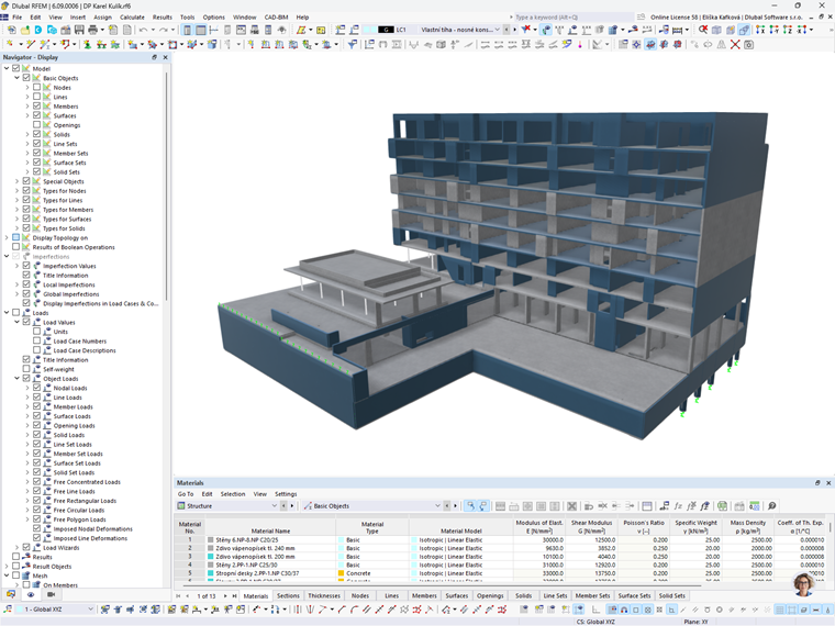 Stahlbetonfundament mit Pfahl- und Plattenelementen bemessen als „Weiße Wanne“ mit RFEM und SOILIN.