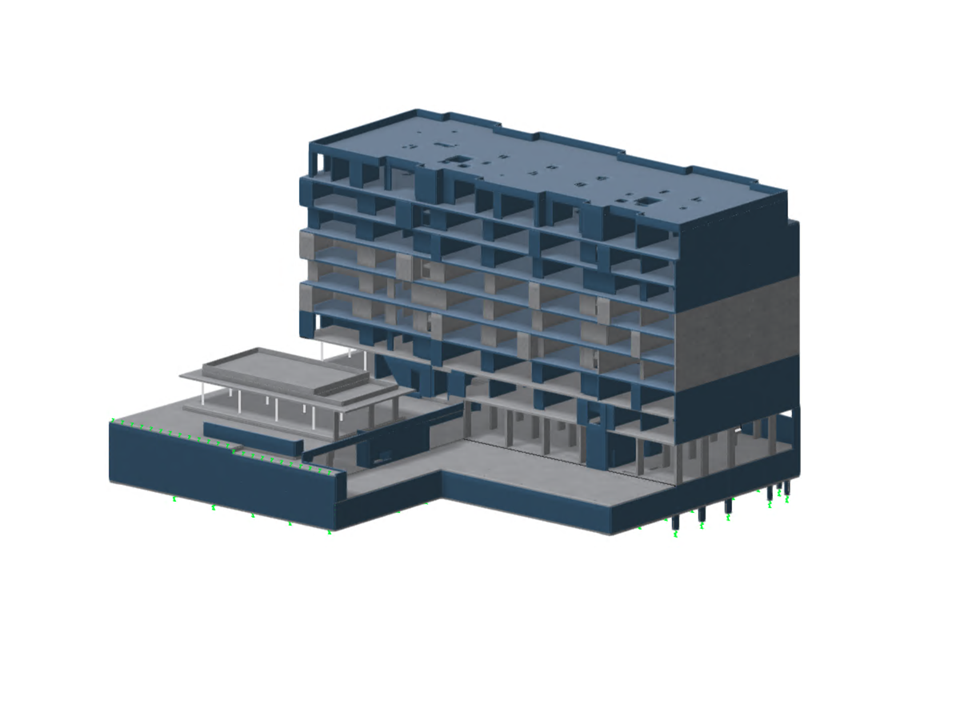 Modell 005552 | Unterbau eines Wohngebäudes mit Stahlbeton und Pfahlgründung