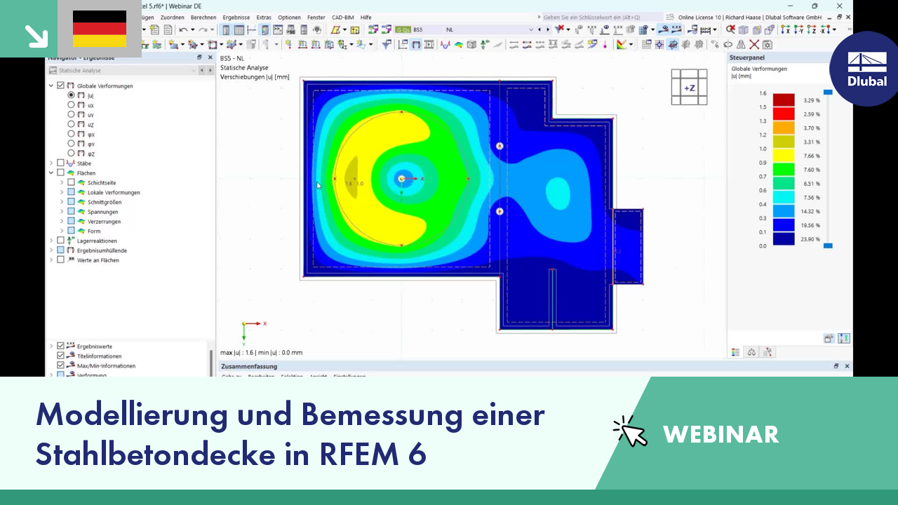 Kostenloses Webinar | Modellierung und Bemessung einer Stahlbetondecke in RFEM 6