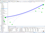 Hängebrücke LaPendenta in Disentis/Mustér | RFEM-Modell mit Haupt- und Abspannseilen