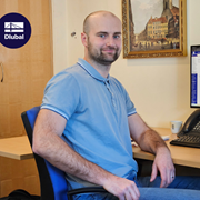 Unser neuer Kollege Petr im Büro in Prag