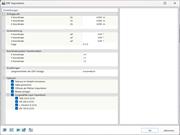 Das Bild zeigt die Einstellungen für den Import von AutoCAD-DXF in RFEM 6.