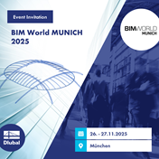 Einladung zur BIM World MUNICH 2025, die vom 26. bis 27. November 2025 stattfindet.