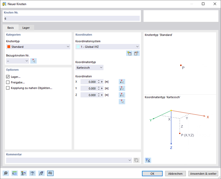 Dialog 'Neuer Knoten'