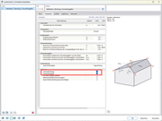 Schneelast-Assistent mit Optionen für Schneeüberhang und Schneefanggitter nach Eurocode.