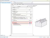 Schneelast-Assistent mit Optionen für Schneeüberhang und Schneefanggitter nach Eurocode.