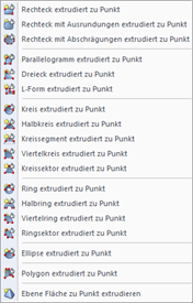 Funktion 'Zu Punkt extrudieren' zur dreidimensionalen Modellierung in einem Software-Tool