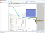 Detailansicht von Ankerverbindungen in einem Betonblock in der Softwarefunktion für Stahlanschlüsse.