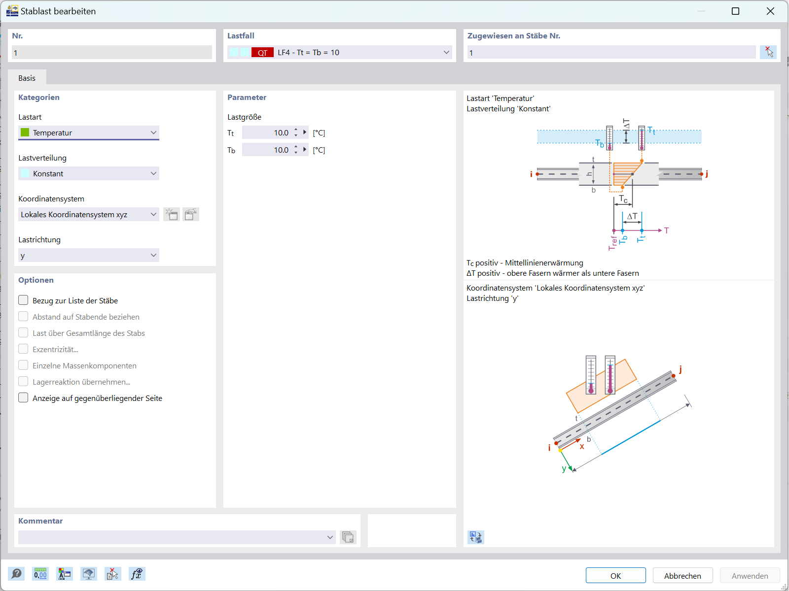 Illustration der Simulation des Membraneffekts durch Anwendung der Temperaturlast in RFEM 6.