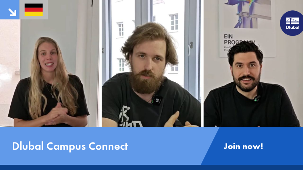 Einladung zur Teilnahme am Dlubal Campus Connect Programm für Studierende und Lehrkräfte.