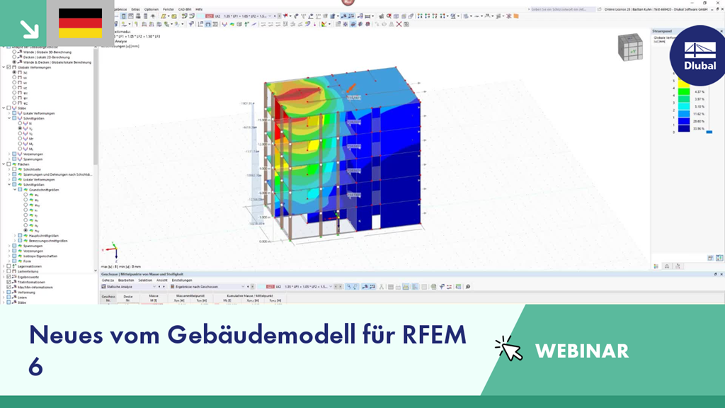 Einführung in neue Funktionen im Gebäudemodell für RFEM 6 im Webinar-Format.
