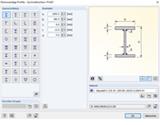 Symmetrische I-Profile aus dünnwandigen Profilen dargestellt mit geometrischer Präzision.