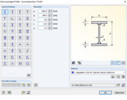 Symmetrische I-Profile aus dünnwandigen Profilen dargestellt mit geometrischer Präzision.