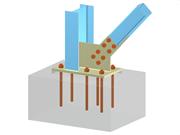 Modell 005669 | Stützenfuß mit Knotenblech und diagonaler Schraubverbindung