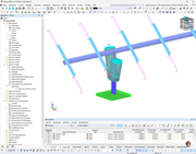 Modell des Solartrackers in RFEM (© Axial Structural Solutions)