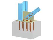 Modell 005683 | Stützenfuß mit Knotenblech und geschraubter Diagonalverbindung