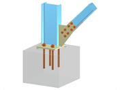 Modell 005701 | Stützenfuß mit Knotenblech und geschraubter Diagonalverbindung