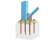 Modell 005719 | Stützenfuß mit Knotenblech und geschweißter Diagonalverbindung