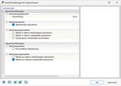 Excel-Einstellungen für Export/Import