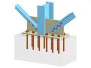 Modell 005729 | Stützenfuß mit zwei Diagonalen aus Vertikalverband