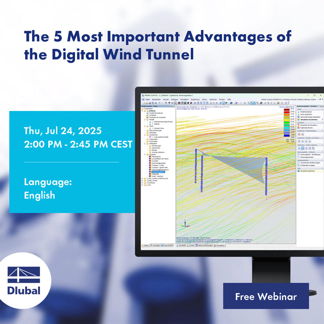 Abbildung mit fünf Vorteilen der digitalen Windkanaltechnologie für innovative Statik.