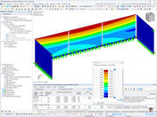 Glasgeländer, detailliert bemessen mit dem Glasbemessungs-Add-on in RFEM nach Normen.