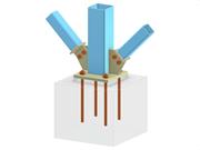 Modell 005780 | Stützenfuß mit Knotenblech und geschraubter Diagonalverbindung