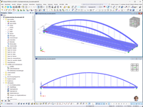 Konstruktives Modell der Kuhdammbrücke in Wustermark mit strukturellen Details in RFEM dargestellt.